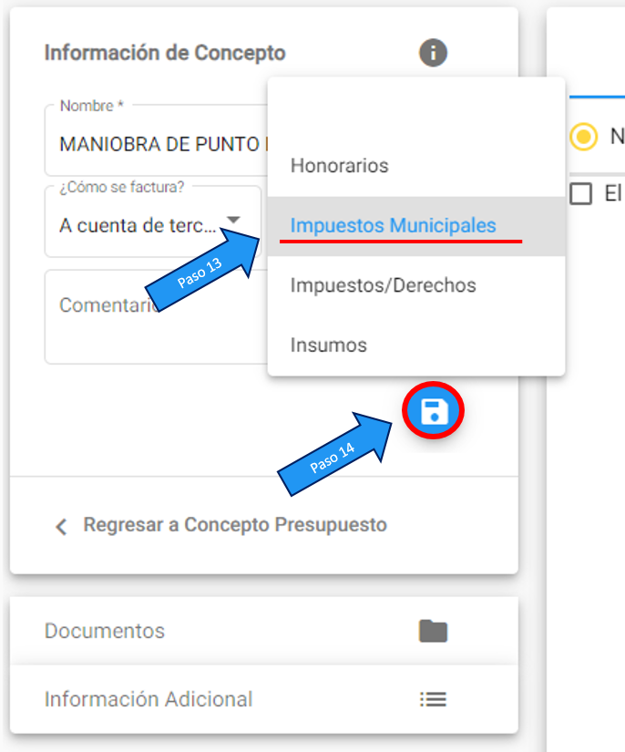 ¿Dónde se asigna el tipo de concepto a concepto presupuesto? (4)