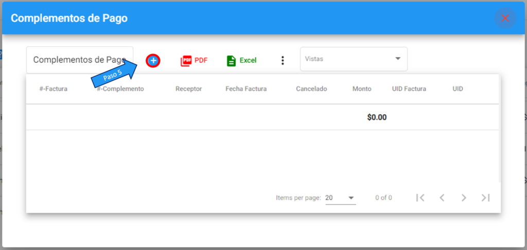 Facturas con complemento de pago desde el apartado Facturación (2)