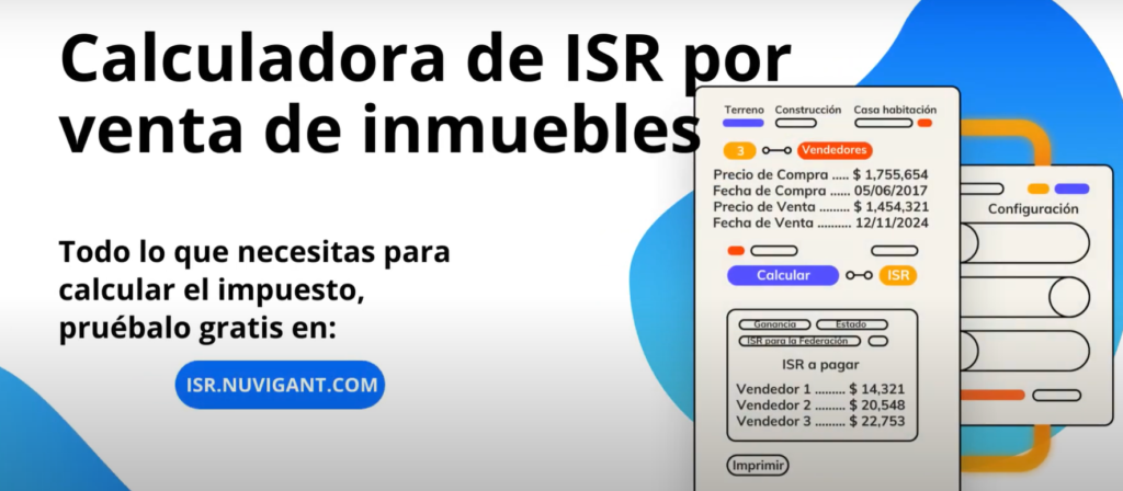 Cálculo de ISR por venta de inmuebles gratis: Promocional