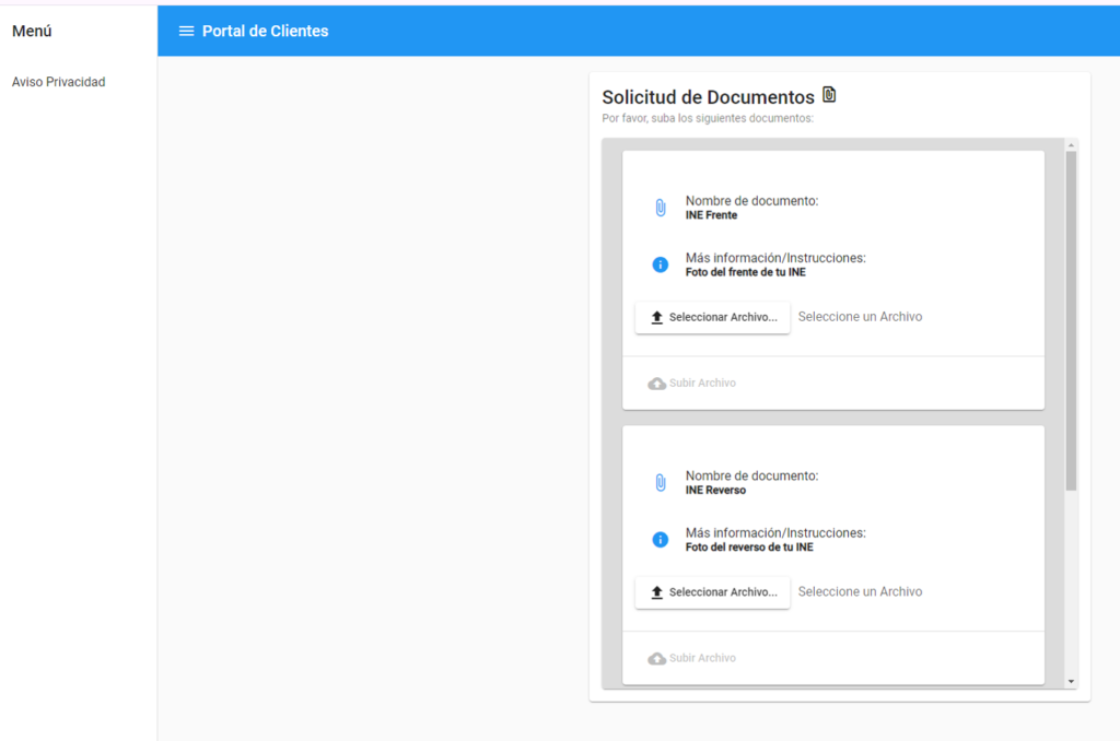 Pasos para acceder a la Liga Portal del Clientes con Solicitud de Documentos (7)