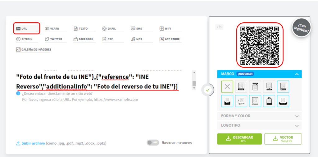 Pasos para crear un código QR con la Liga Portal de Clientes (2)