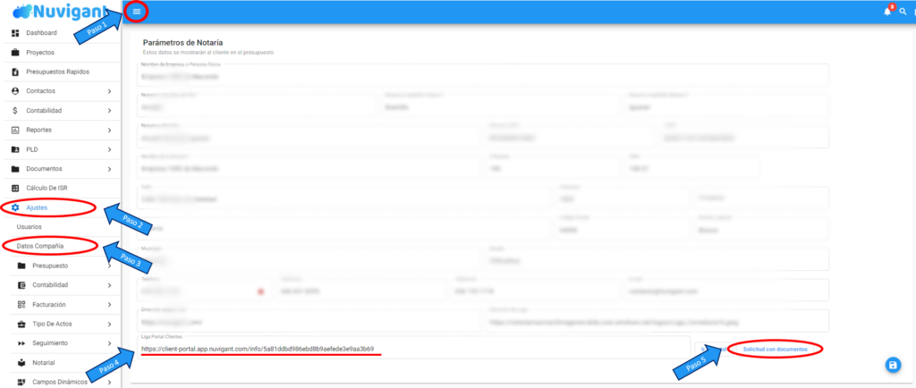 Pasos para acceder a la Liga Portal del Clientes con Solicitud de Documentos