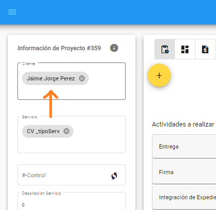 Desde el expediente de un cliente (en opción de Contactos) (2)