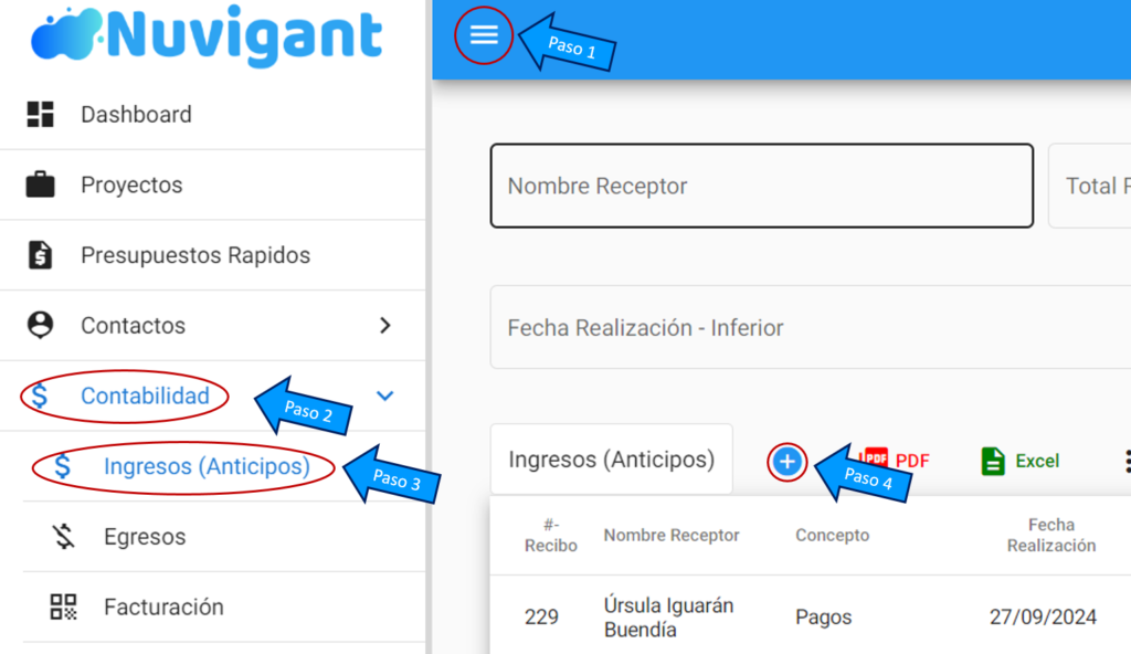 Registrar Ingresos Múltiples