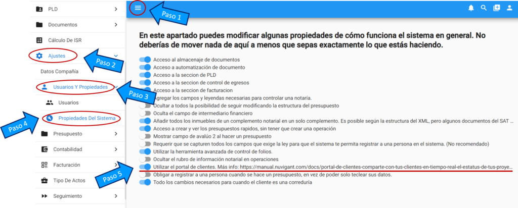 Activar el Portal de Clientes – Seguimiento de Proyecto