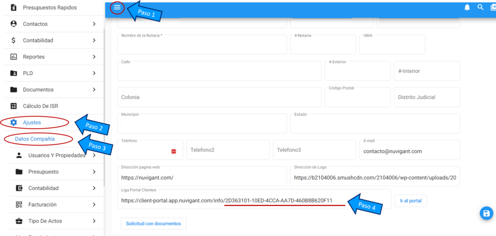 Identificación de tu Portal de Clientes